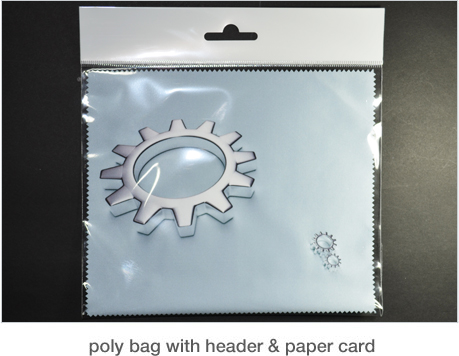 poly bag with header & paper card